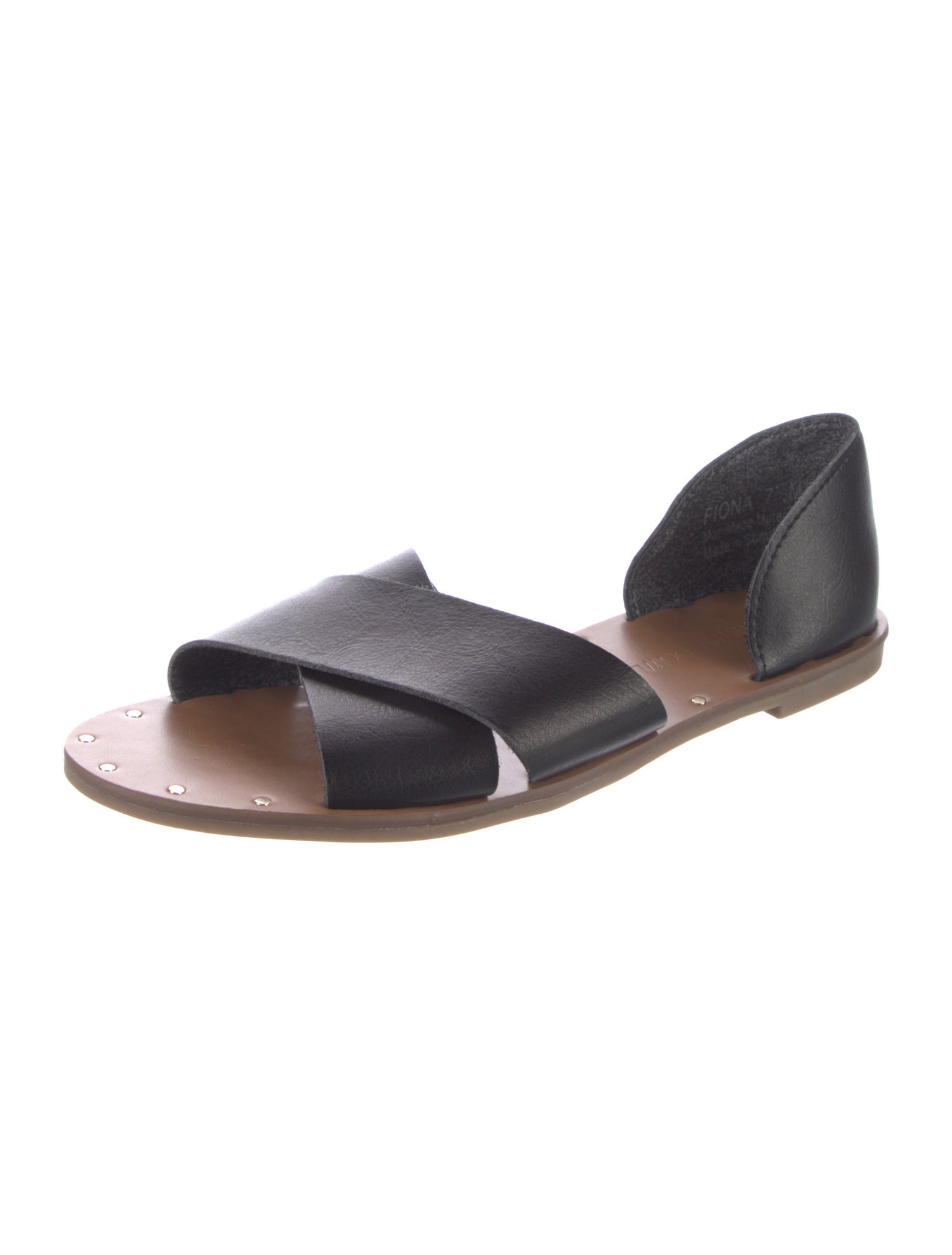 Cynthia Rowley Leather Studded Accents Slides