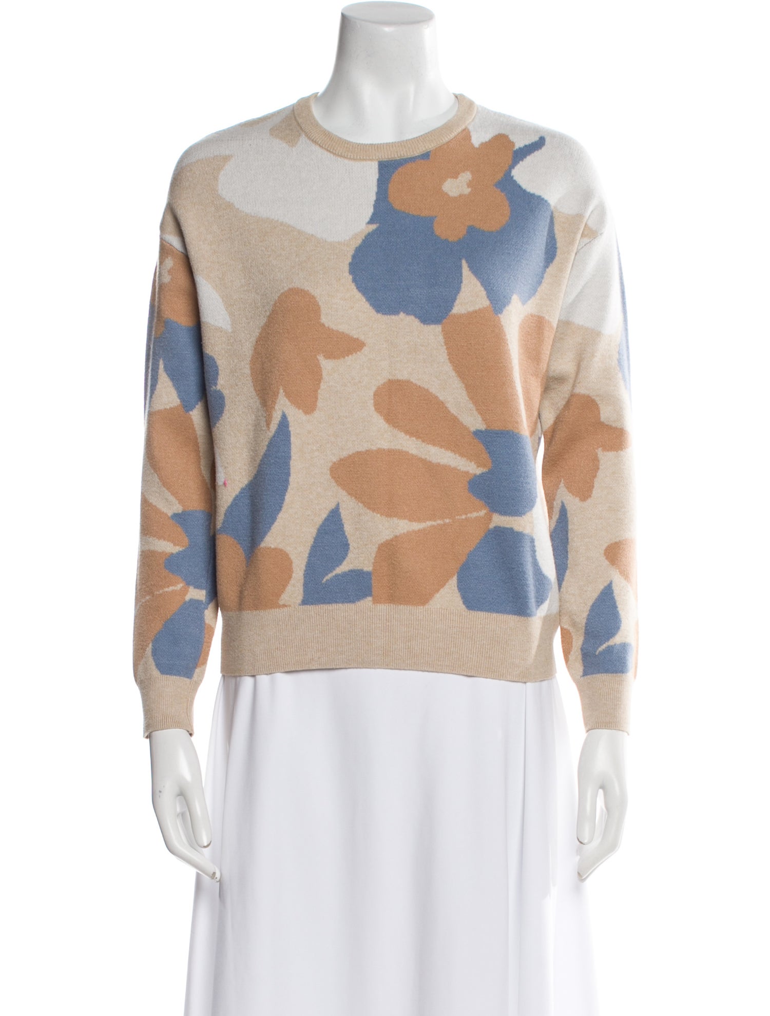 Cynthia Rowley Printed Crew Neck Sweater