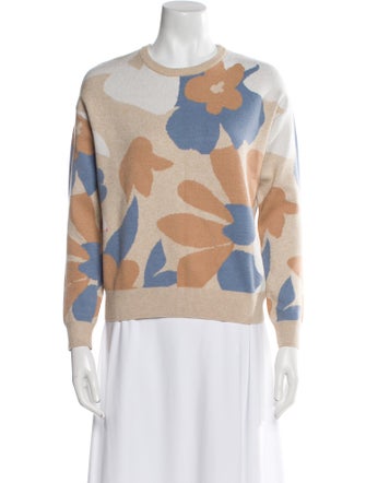 Cynthia Rowley Printed Crew Neck Sweater