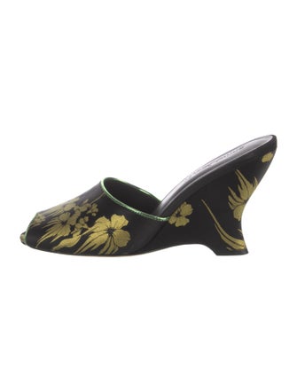 Cynthia Rowley Satin Floral Print Mules
