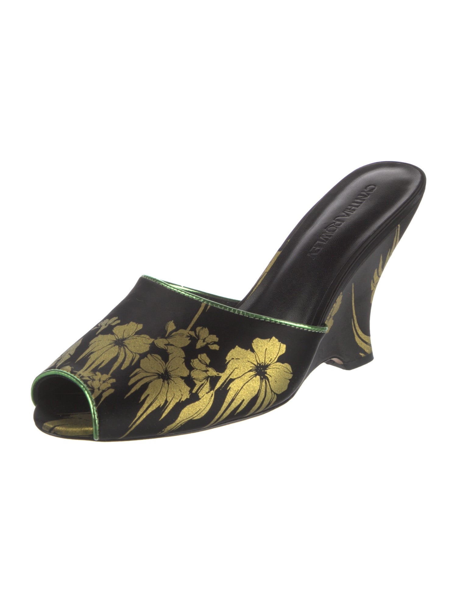 Cynthia Rowley Satin Floral Print Mules