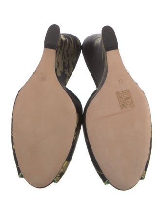 Cynthia Rowley Satin Floral Print Mules