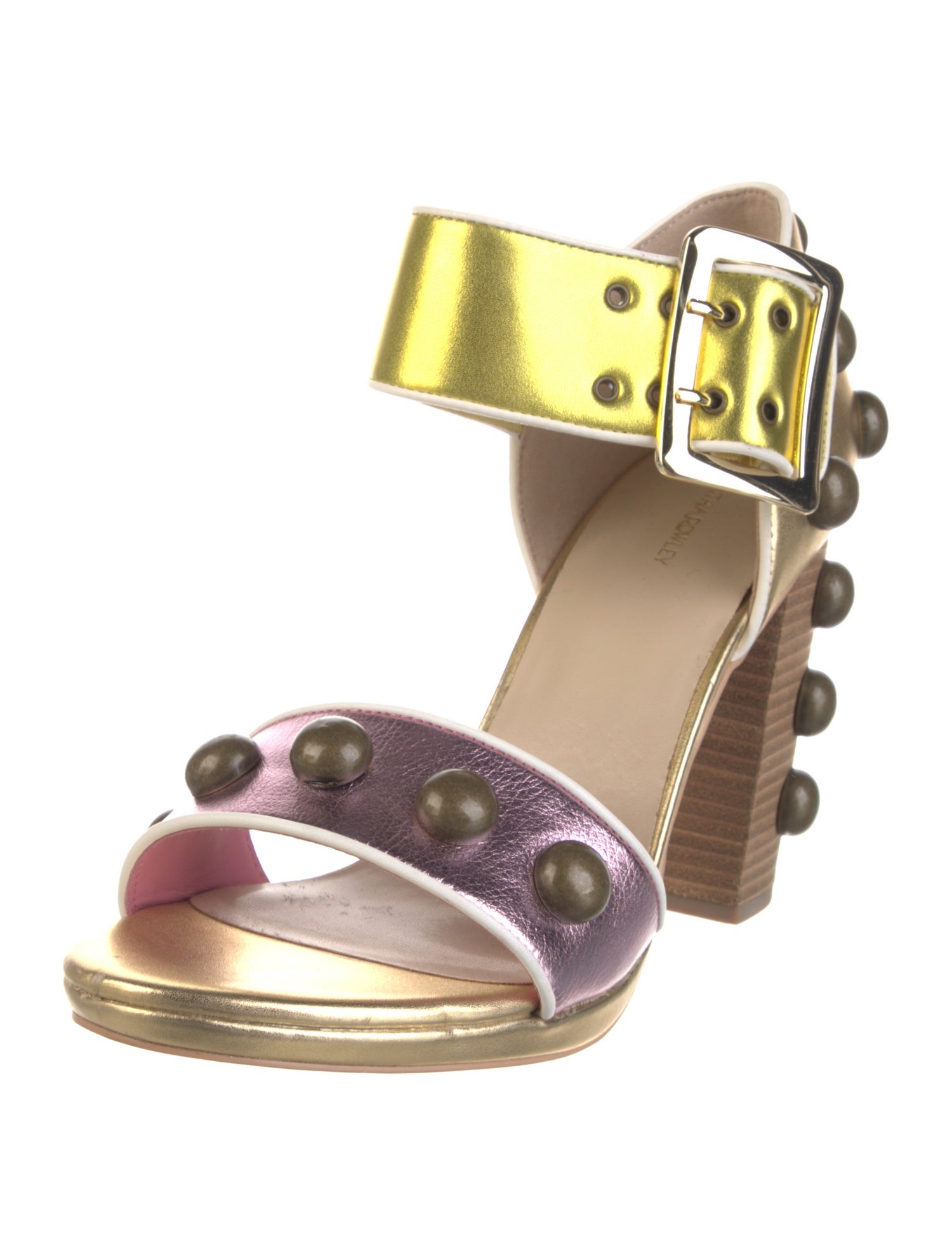 Cynthia Rowley Patent Leather Colorblock Pattern Sandals