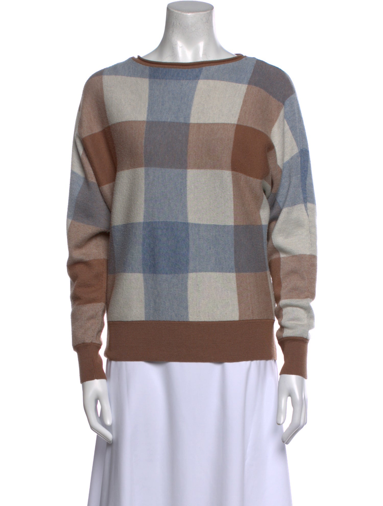 Cynthia Rowley Printed Bateau Neckline Sweater