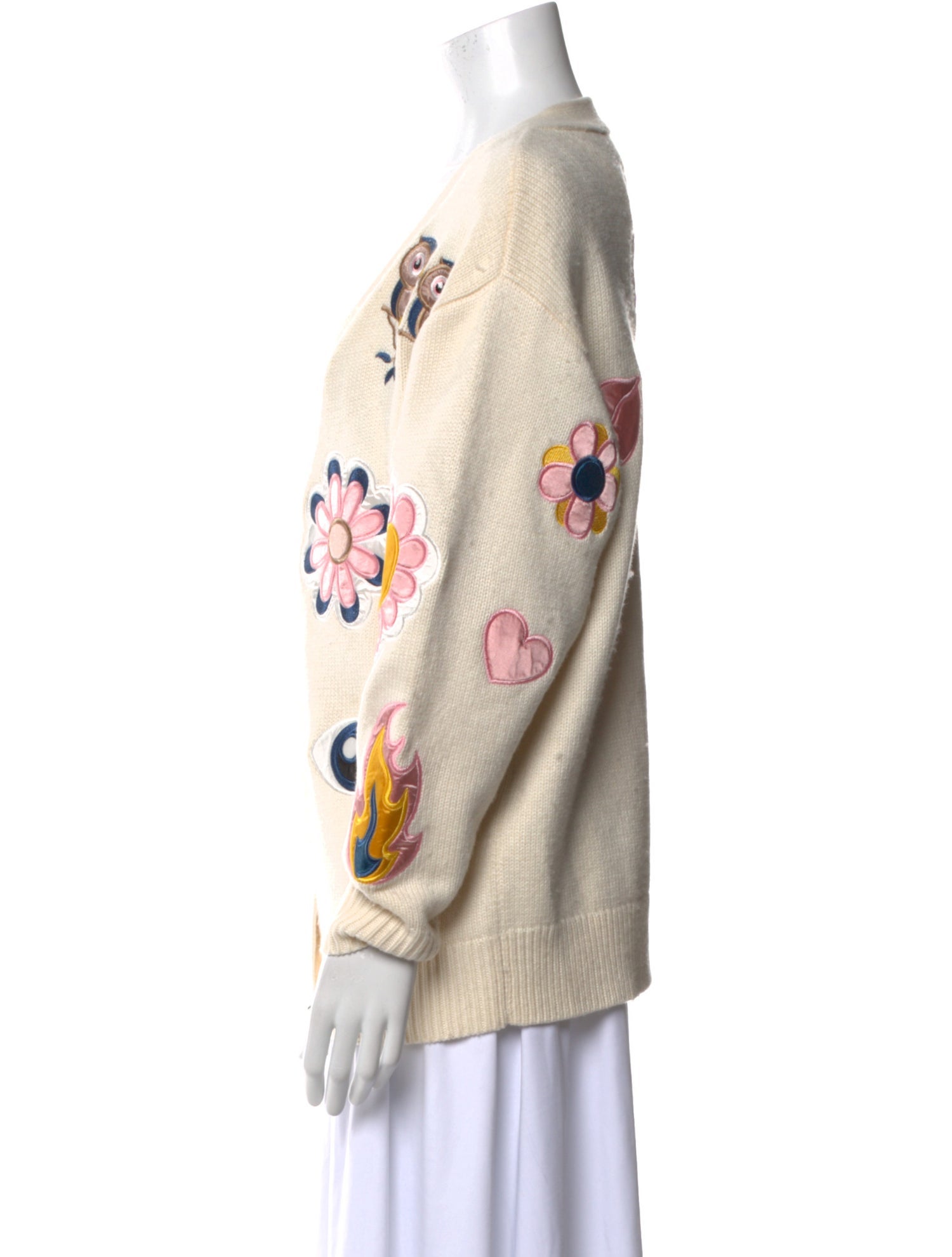 Cynthia Rowley Printed V-Neck Sweater