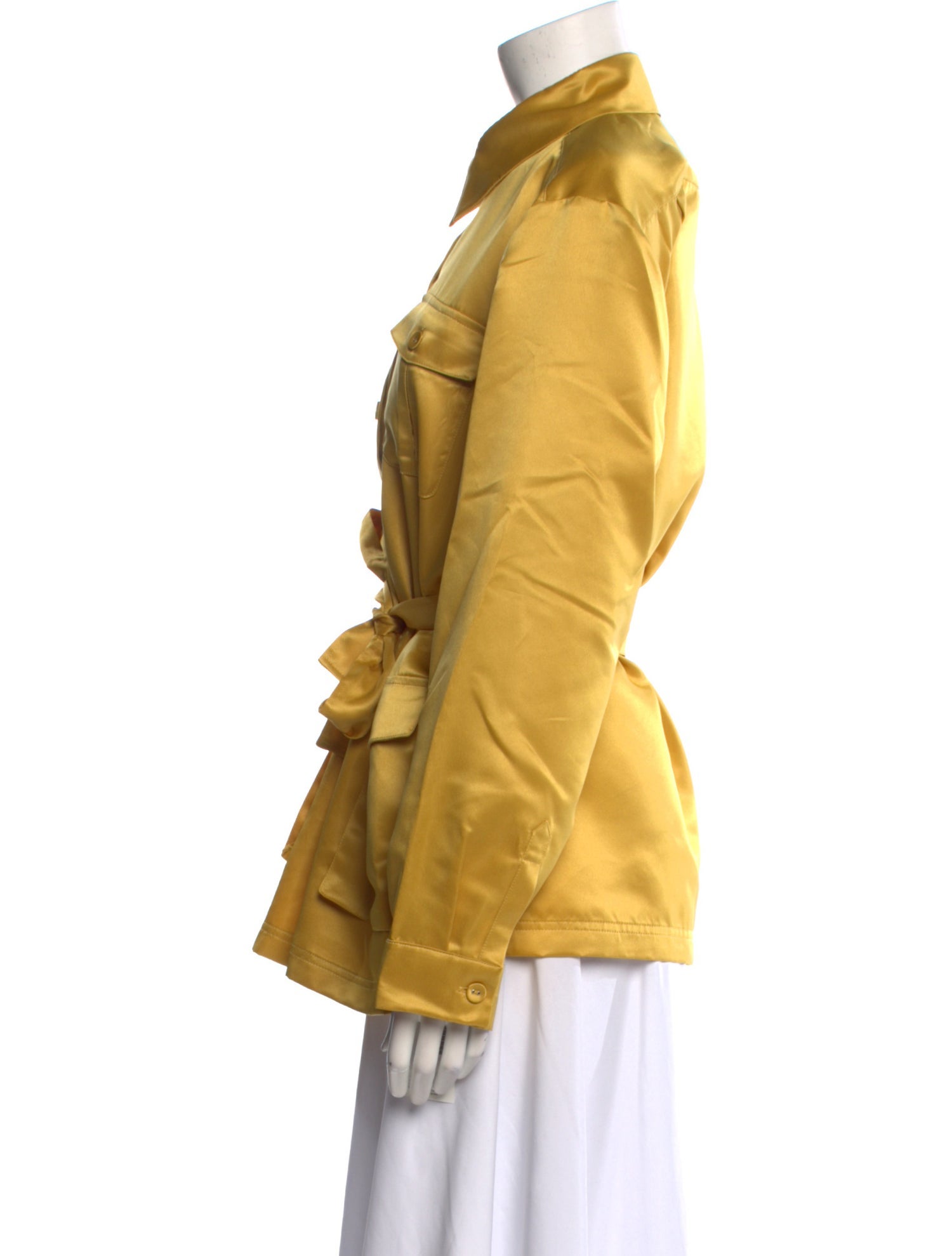 Cynthia Rowley Silk Long Sleeve Button-Up Top