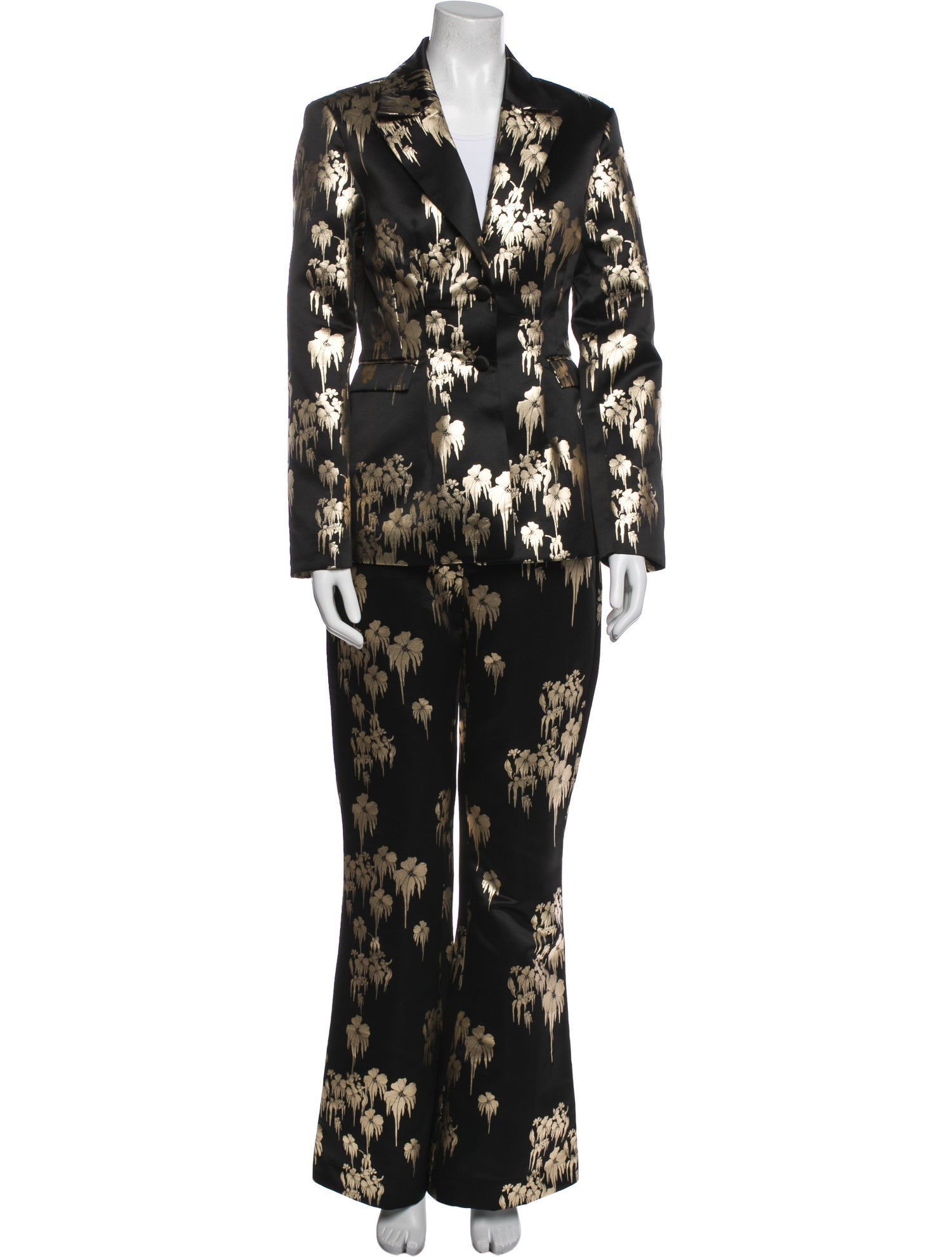 Cynthia Rowley Printed Glitter Accents Pant Set