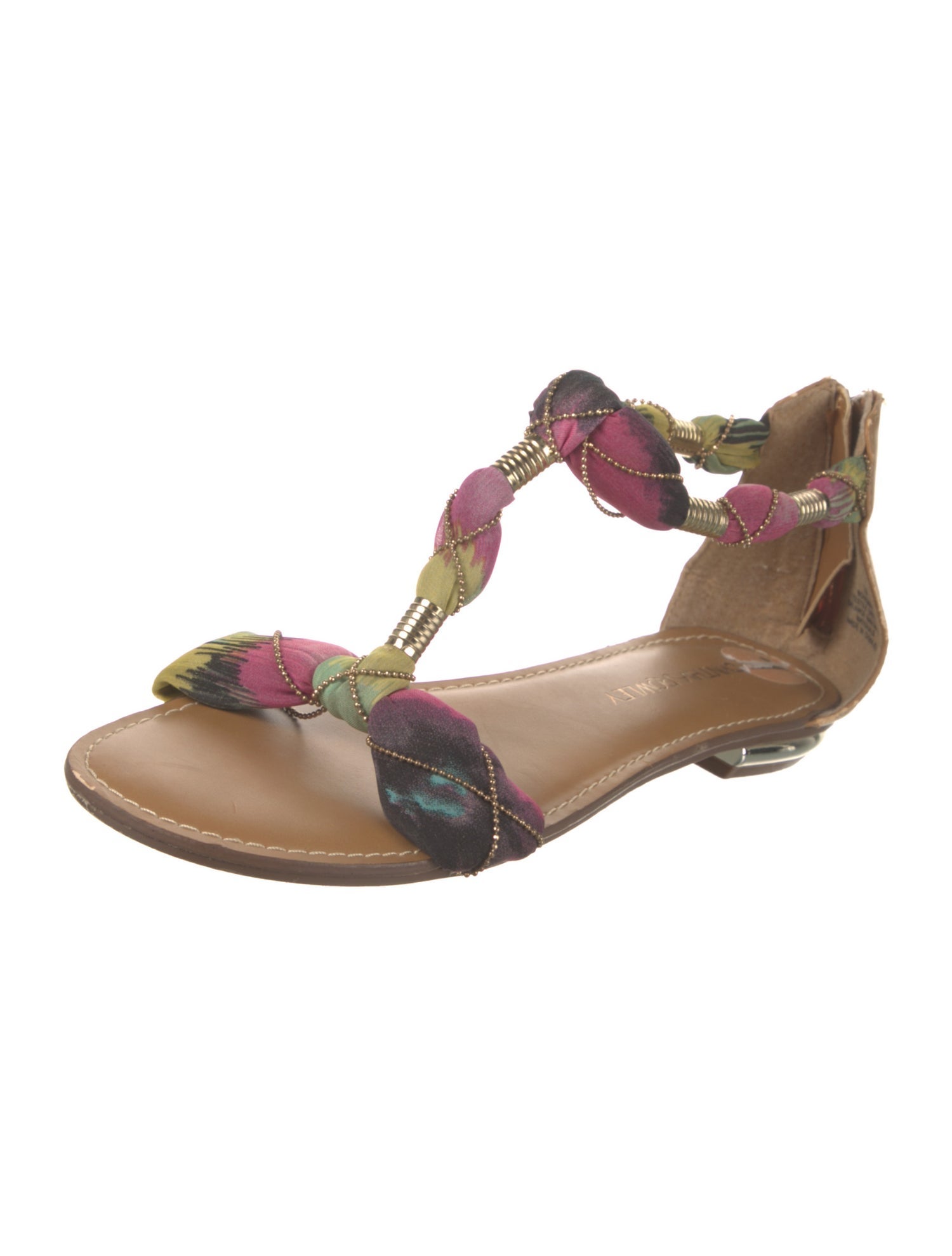Cynthia Rowley Leather T-Strap Sandals