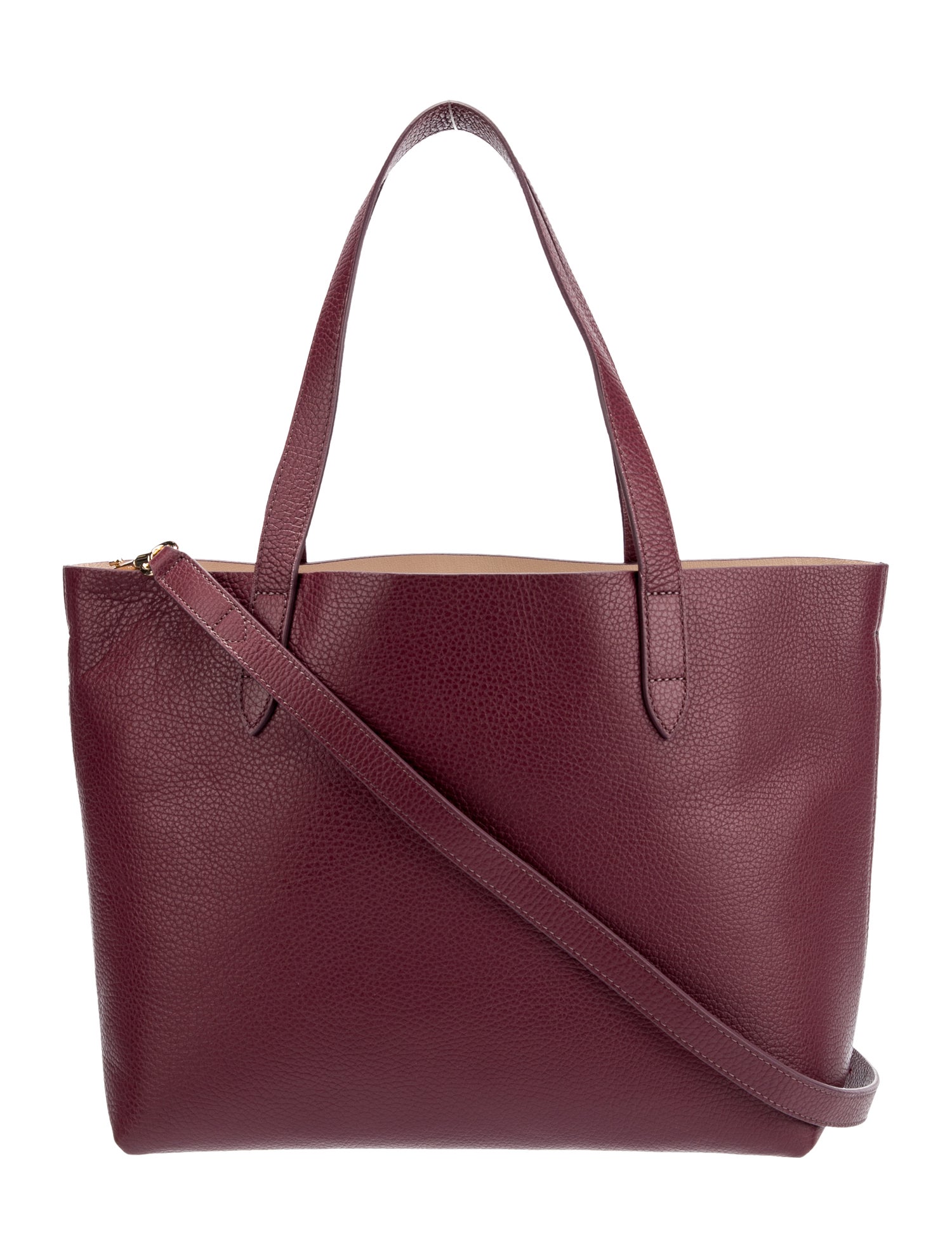 Cuyana Leather Shoulder Bag Burgundy Shoulder Bags Handbags WCYAN23694 The RealReal
