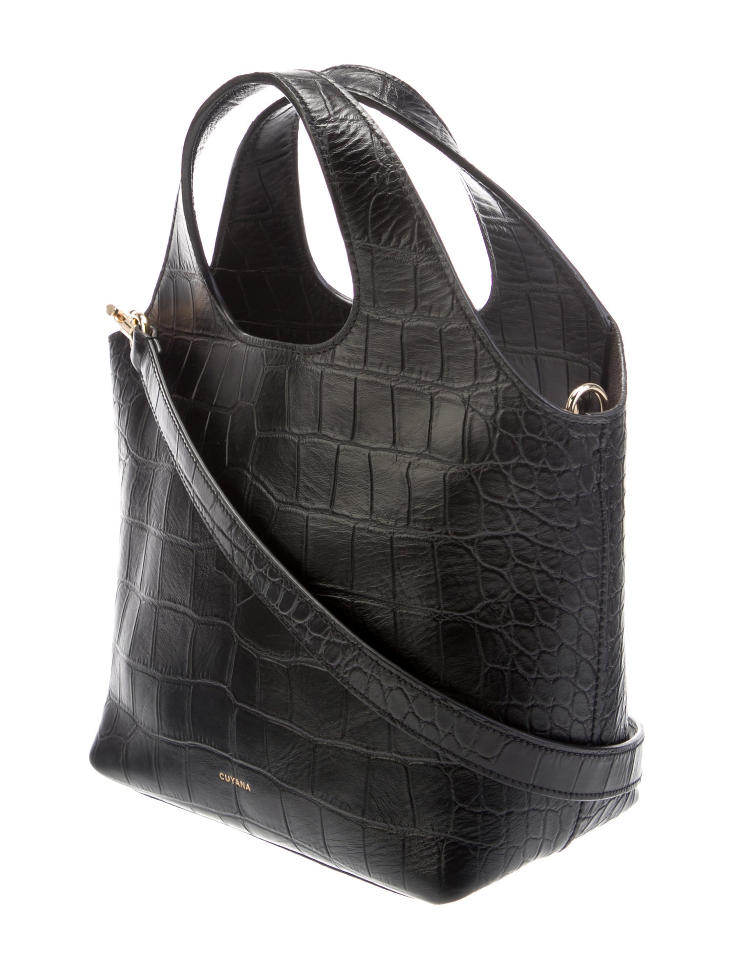 Cuyana Embossed Leather Top Handle Bag