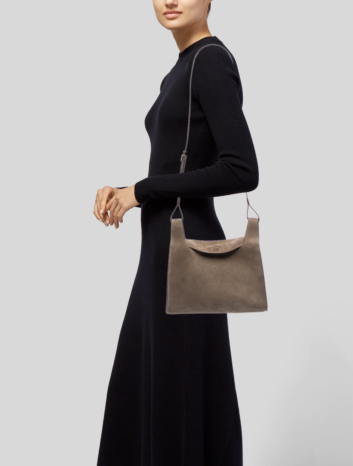 Cuyana Suede Double Loop Bag