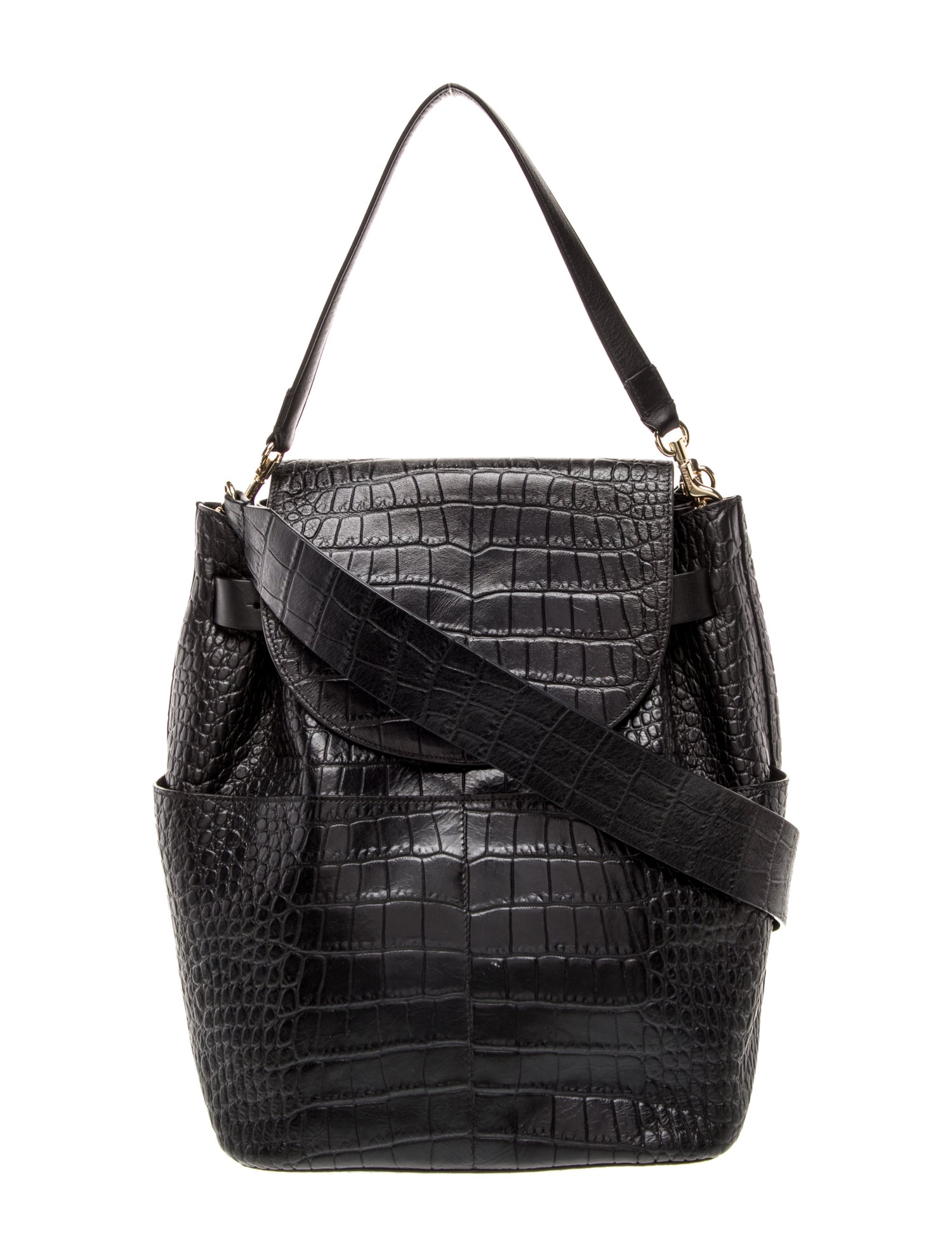 Cuyana Embossed Leather Shoulder Bag