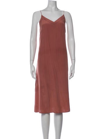 Pre-owned Cuyana Silk Midi Length Dress In Pink