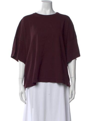 Pre-owned Citizen Of Humanity Crew Neck Short Sleeve T-shirt In Burgundy