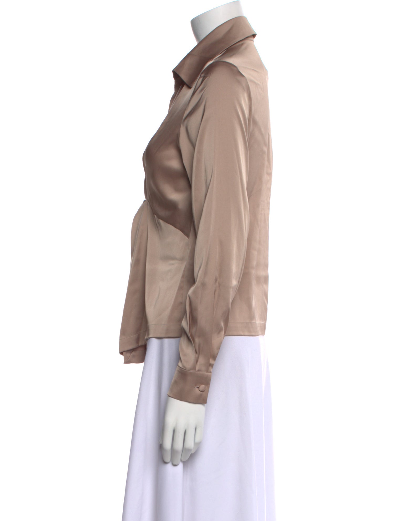 D. Exterior Long Sleeve Button-Up Top w/ Tags