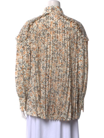 Day Birger et Mikkelsen Floral Print Mock Neck Button-Up Top