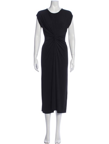 Pre-owned Day Birger Et Mikkelsen Crew Neck Midi Length Dress In Black