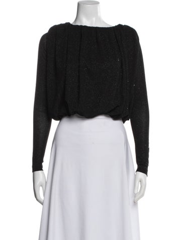 Pre-owned Day Birger Et Mikkelsen Scoop Neck Long Sleeve Top In Blue