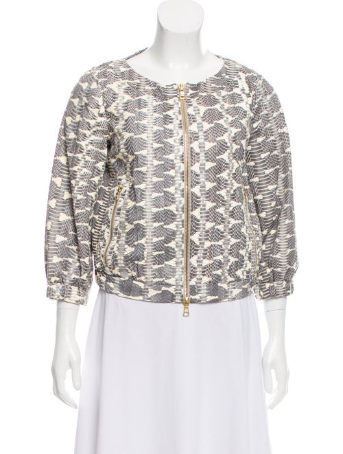 DROMe Leather Printed Jacket Grey