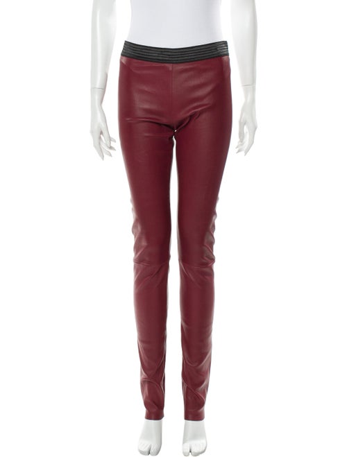DROMe Leather Skinny Leg Pants Red