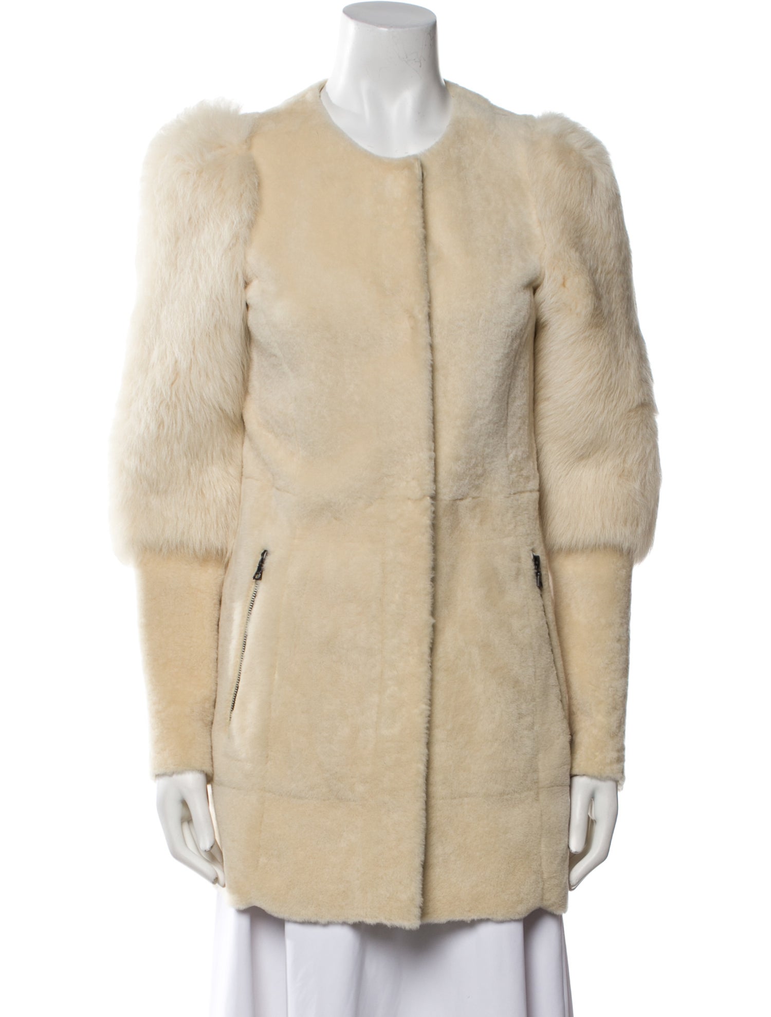 DROMe Leather Faux Fur Coat