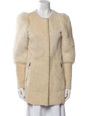 DROMe Leather Faux Fur Coat