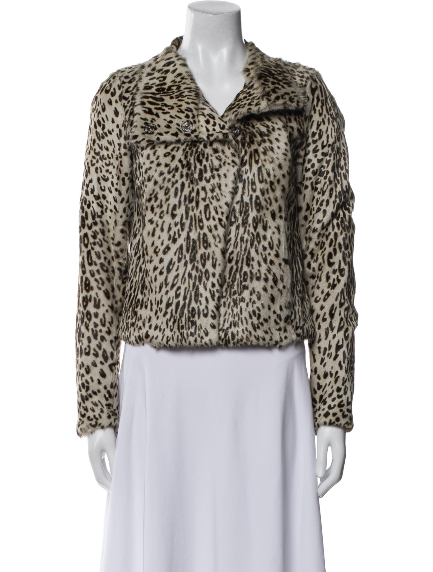 DROMe Goat Leather Animal Print Evening Jacket