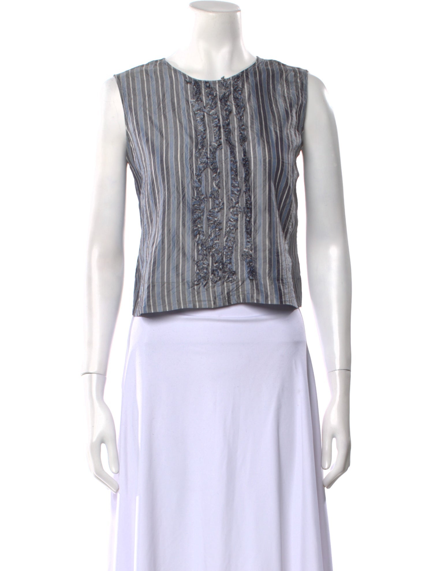 Dosa Striped Crew Neck Crop Top