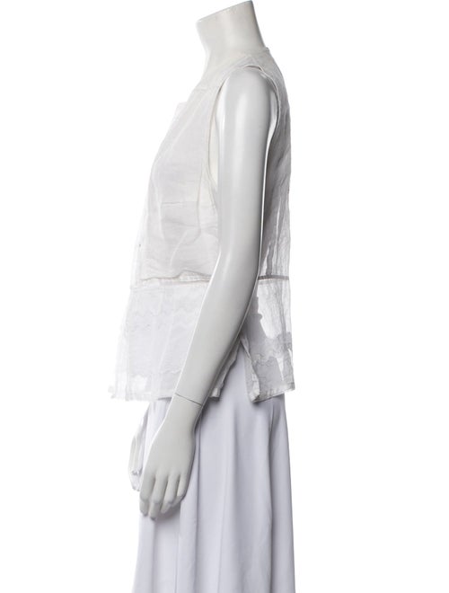 Dosa Crew Neck Sleeveless Button-Up Top