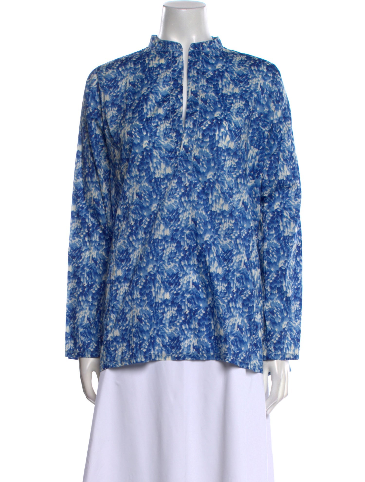 Dosa Floral Print Mock Neck Blouse