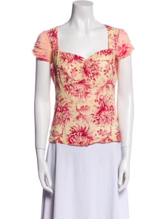 Dosa Floral Print Square Neckline Blouse