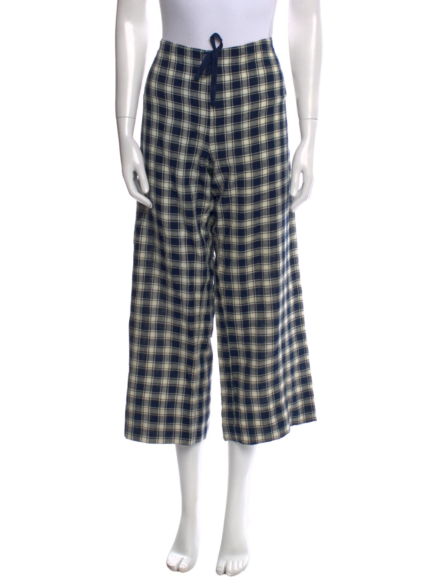 Dosa Plaid Print Wide Leg Pants