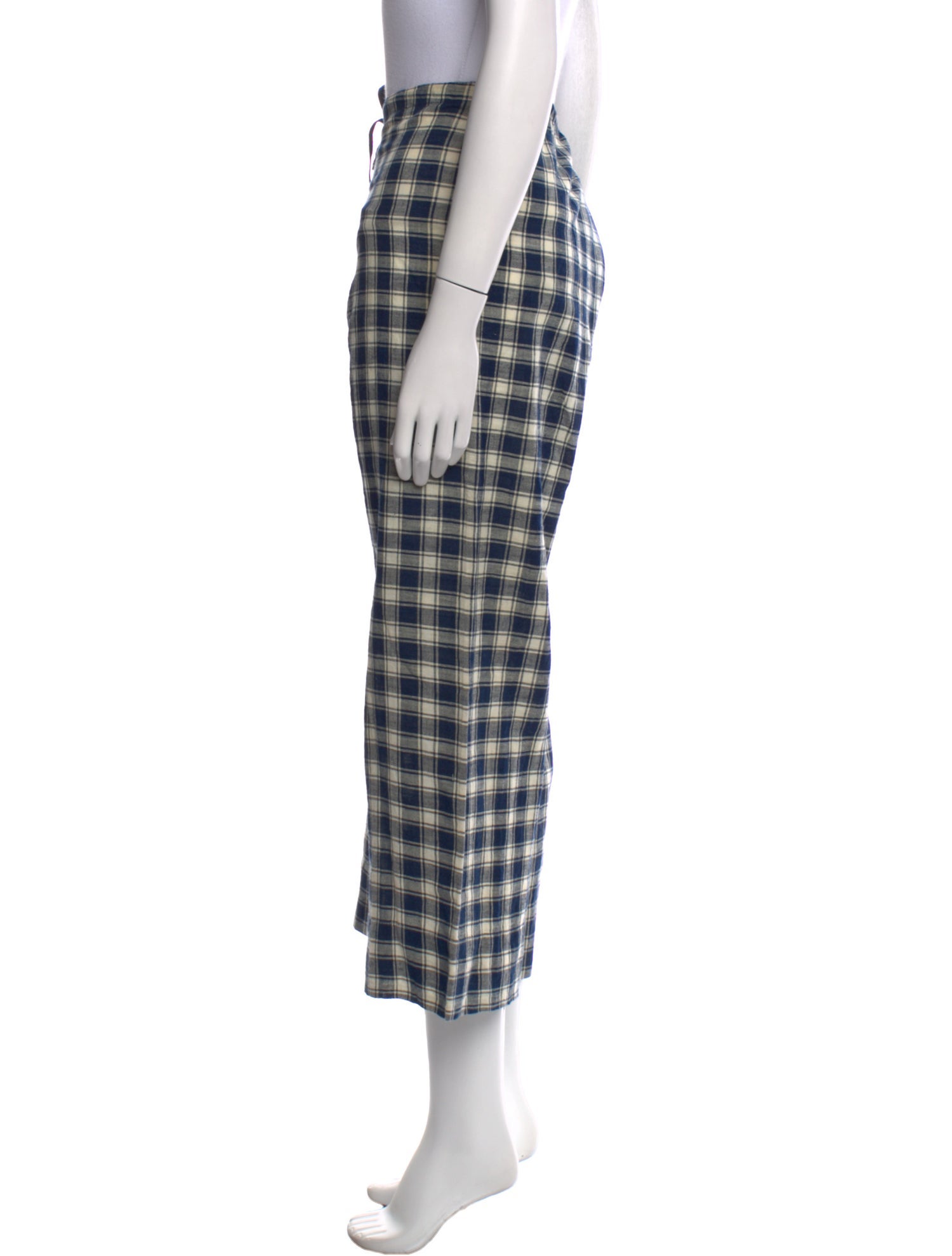 Dosa Plaid Print Wide Leg Pants