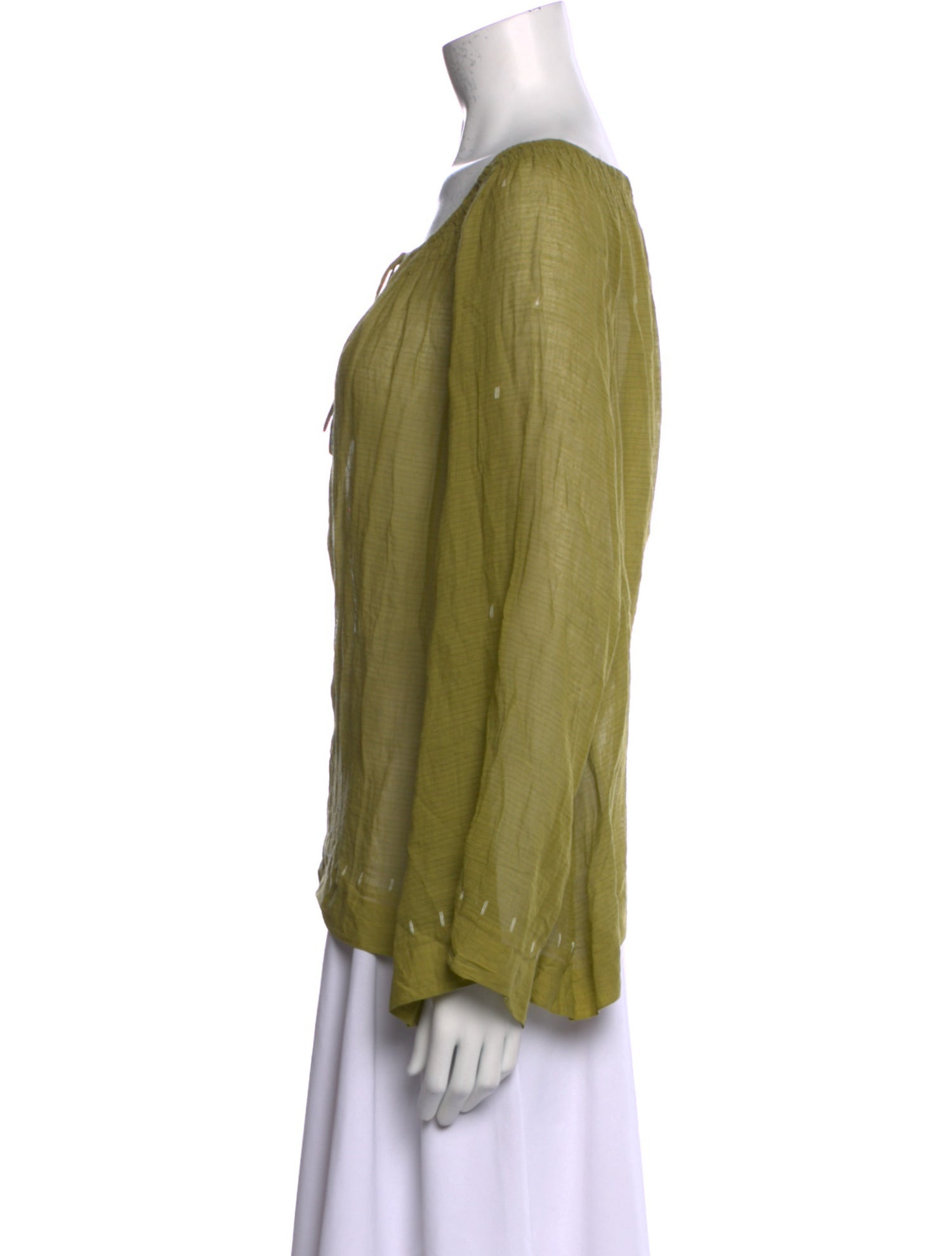 Dosa Scoop Neck Long Sleeve Blouse