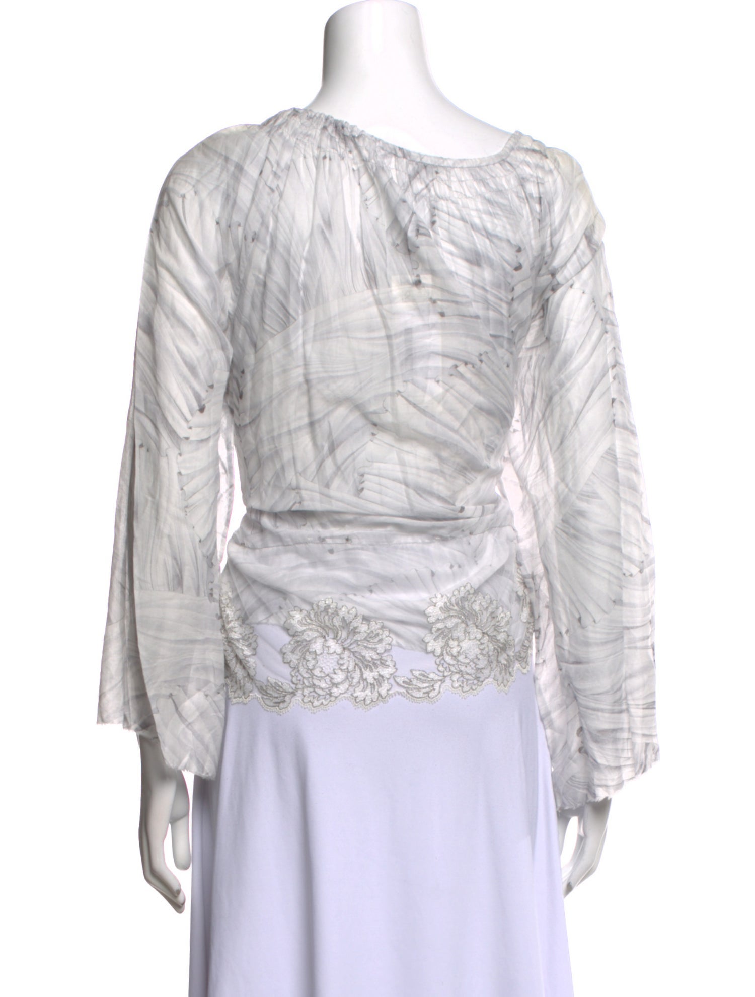 Dosa Printed Bateau Neckline Blouse