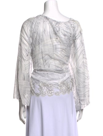 Dosa Printed Bateau Neckline Blouse