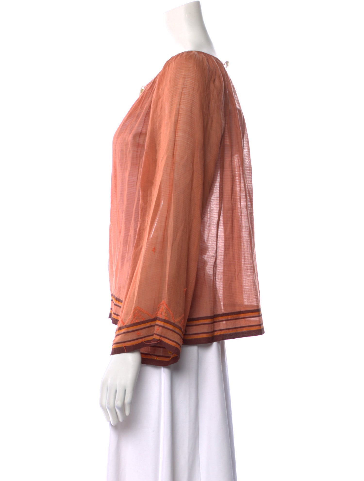 Dosa Tie Neck Long Sleeve Blouse