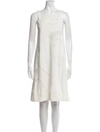 Dosa Square Neckline Knee-Length Dress