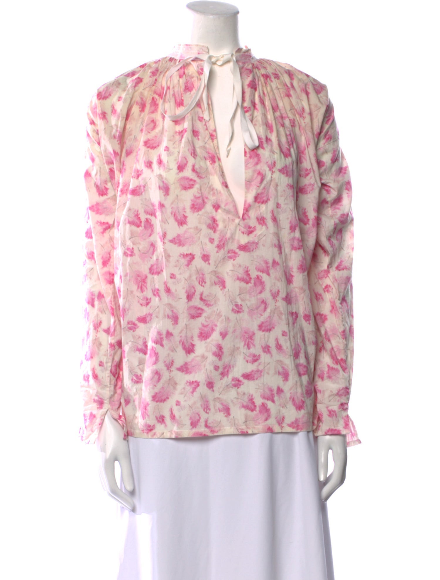 Dosa Printed Tie Neck Blouse