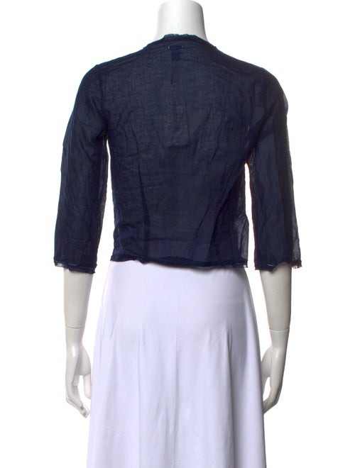 Dosa V-Neck Three-Quarter Sleeve Crop Top