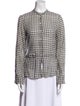 Dosa Plaid Print Crew Neck Button-Up Top