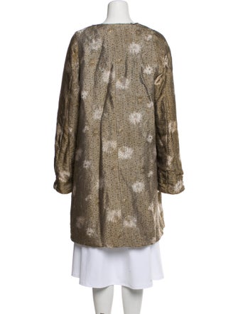 Dosa Silk Floral Print Coat