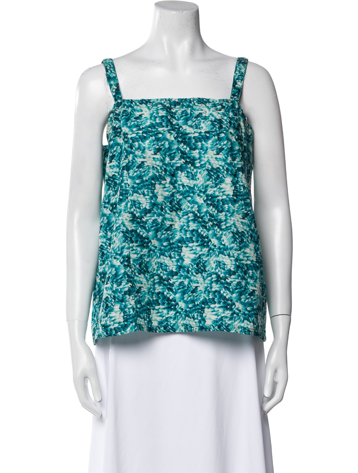 Dosa Floral Print Square Neckline Top