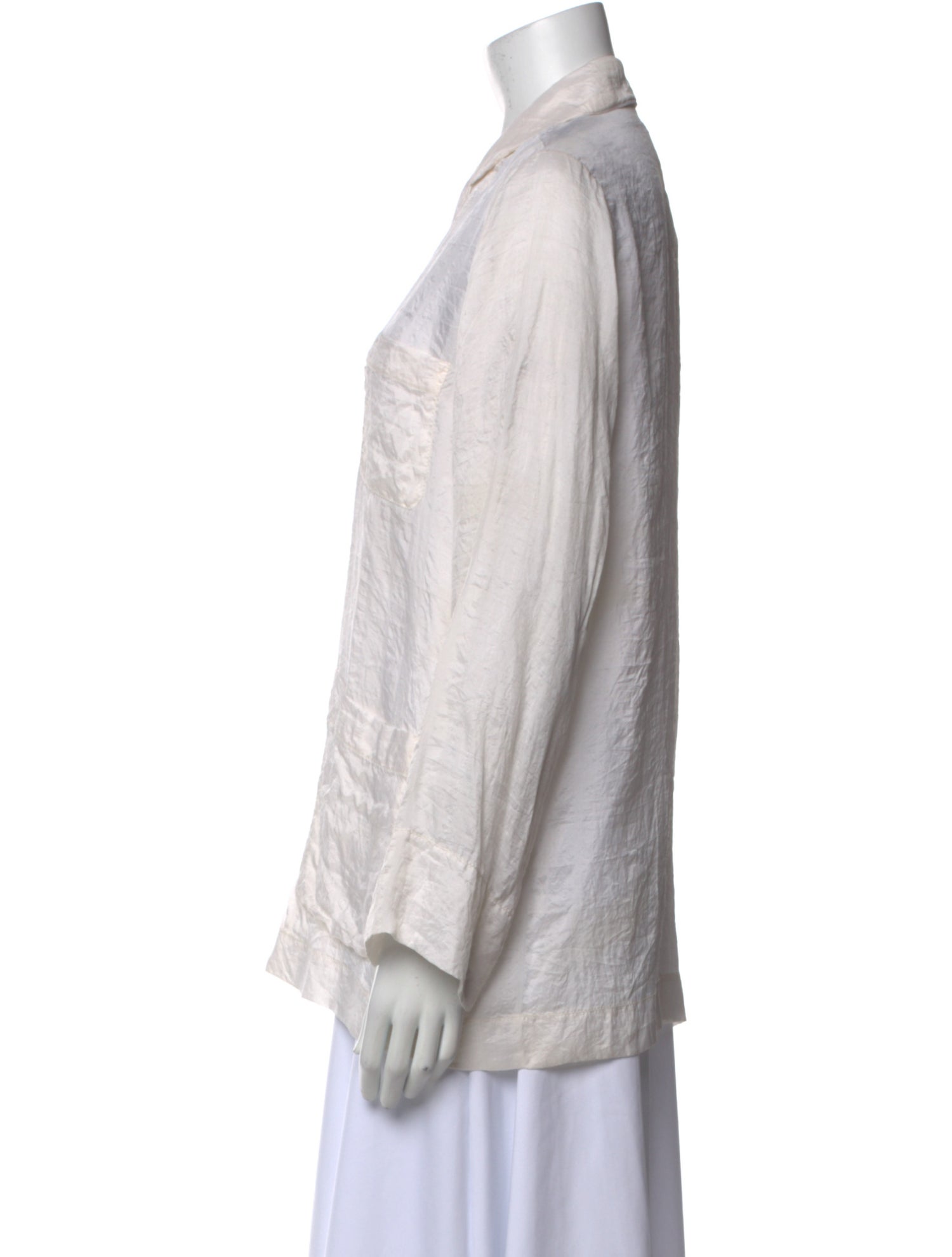 Dosa Silk V-Neck Button-Up Top