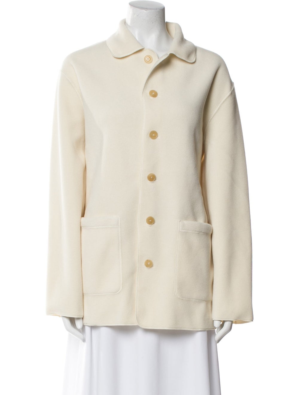 Dosa Jacket Neutrals Pointed Collar Patch Pockets… - image 1