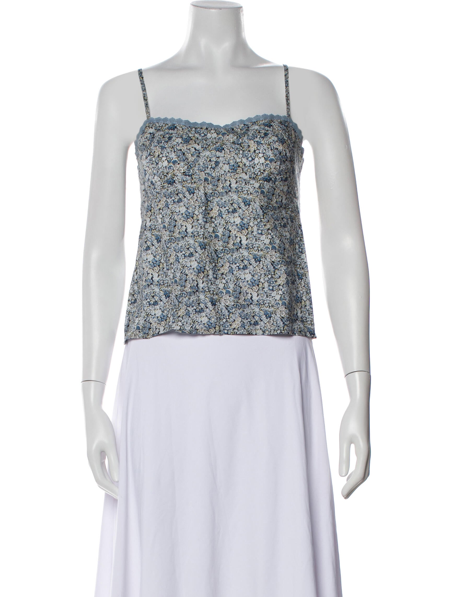 Dosa Floral Print Square Neckline Crop Top