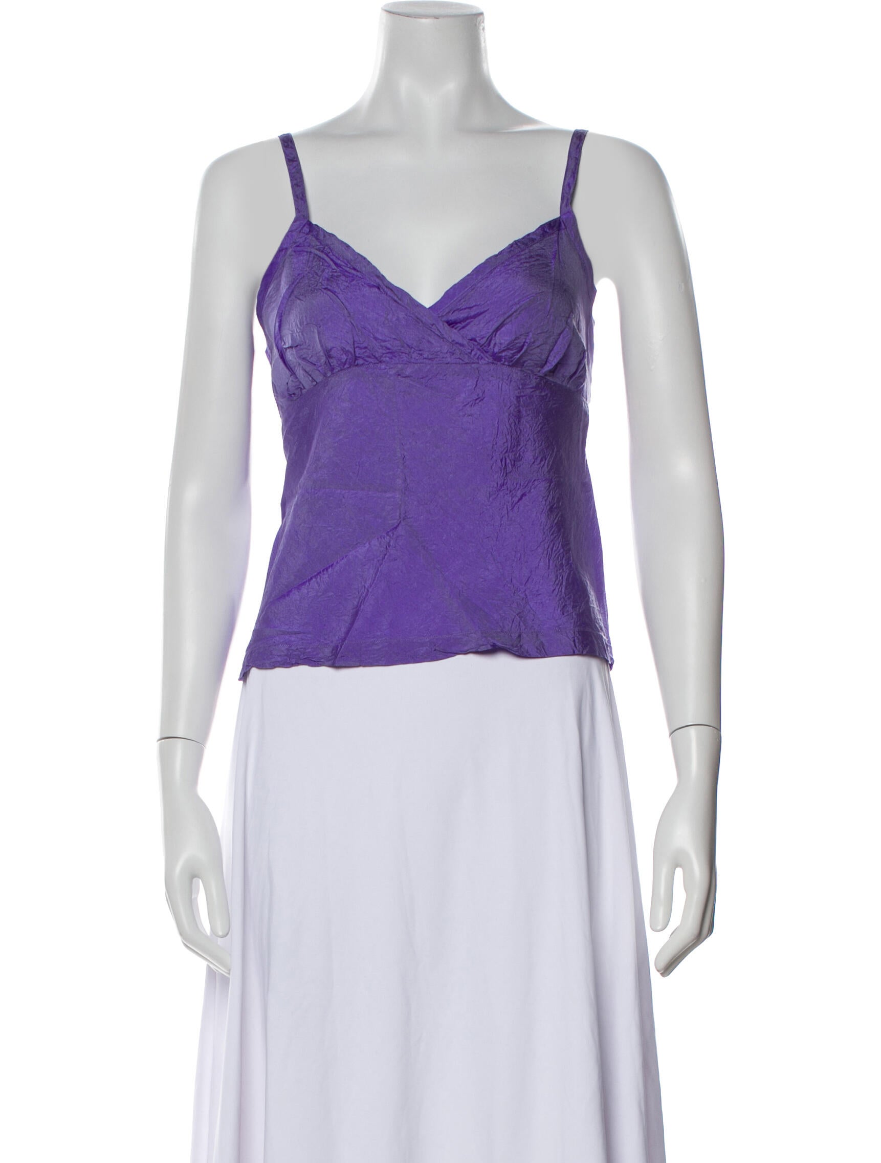 Dosa Silk V-Neck Crop Top