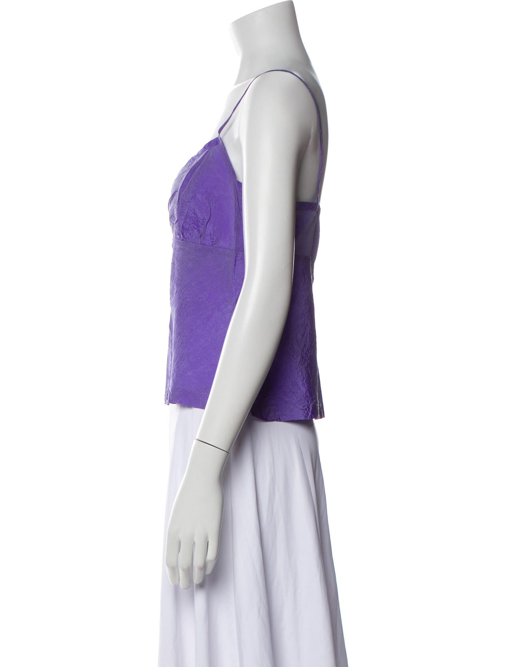 Dosa Silk V-Neck Crop Top