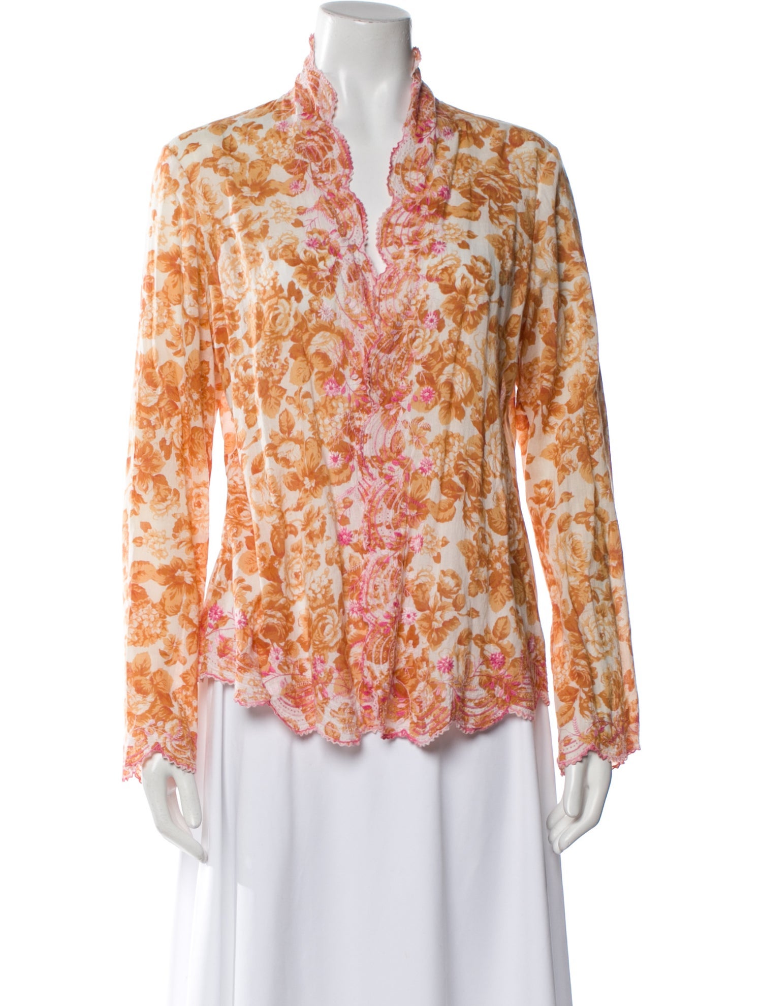 Dosa Floral Print V-Neck Blouse