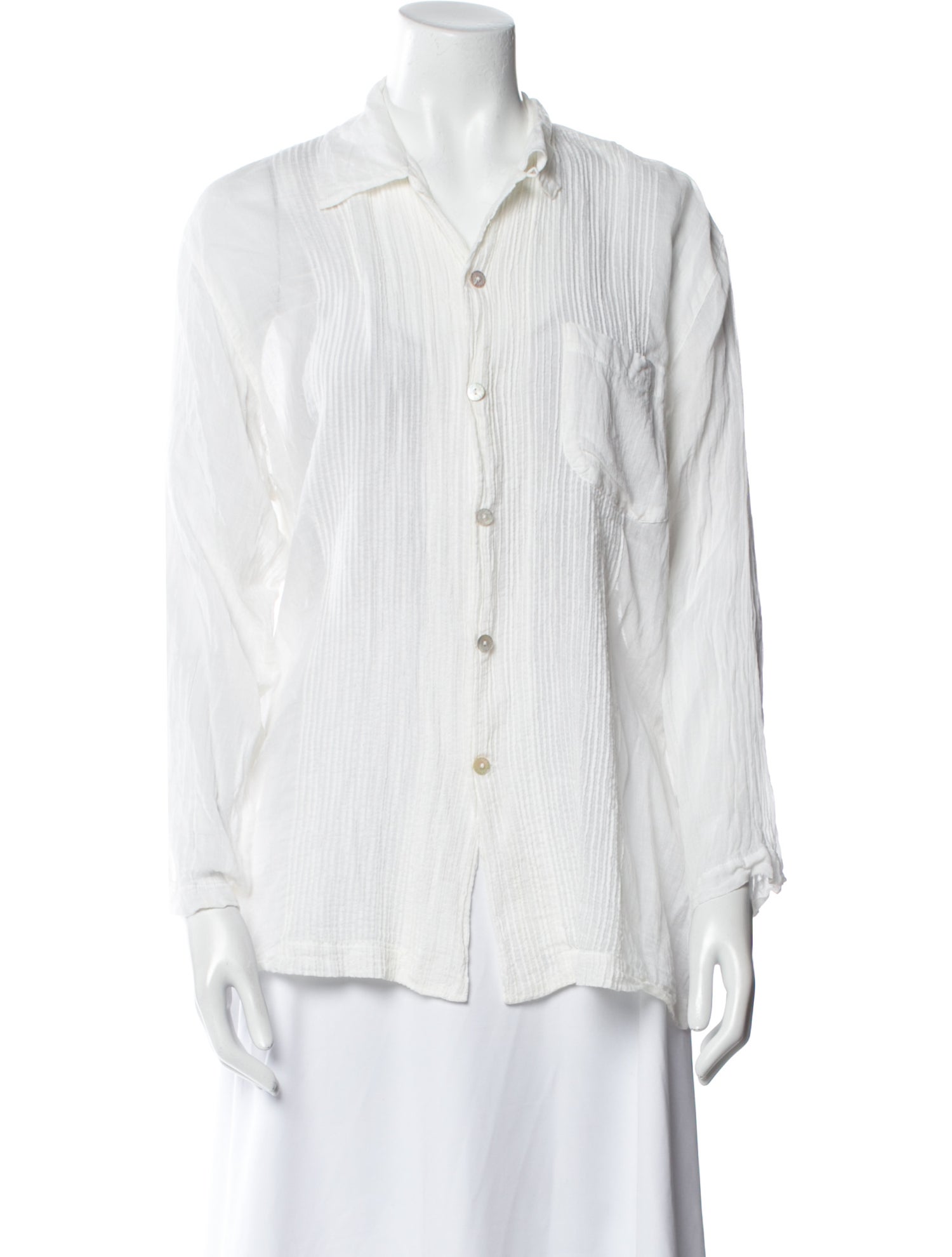 Dosa Striped Long Sleeve Button-Up Top